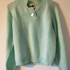 DEB vintage 90's pastel teal long sleeve sweater. Size L.